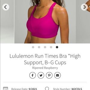 NWT Lululemon Run Times Bra 32DD Ripened Raspberry